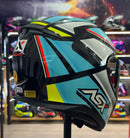 CAPACETE ASX EXPLORER BRILHO PRETO AZUL BRANCO