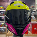 Capacete TEXX RAPTOR HORNET VERDE ROSA BRANCO