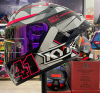 CAPACETE KYT TT COURSE ESPARGARO FUXIA