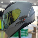 Capacete ASX SOLID CINZA FOSCO GRAFITE VERM.