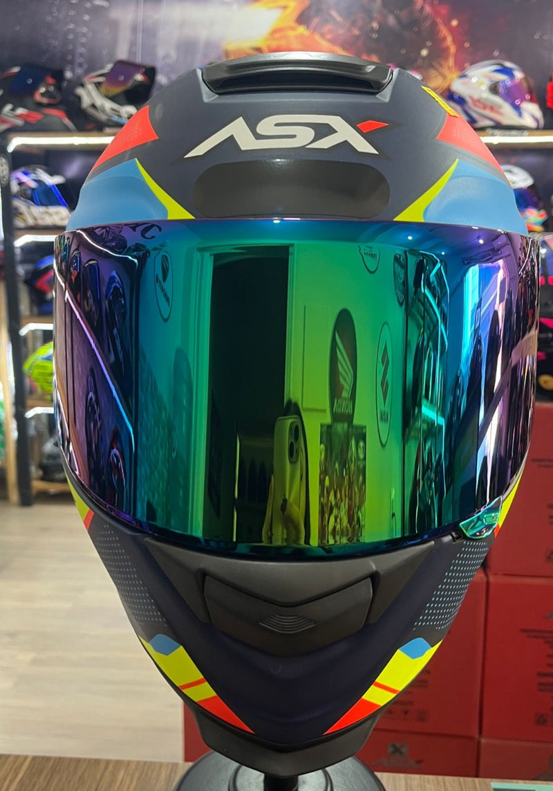 Capacete Sportivo ASX Eagle Fast Azul, vermelho e azul