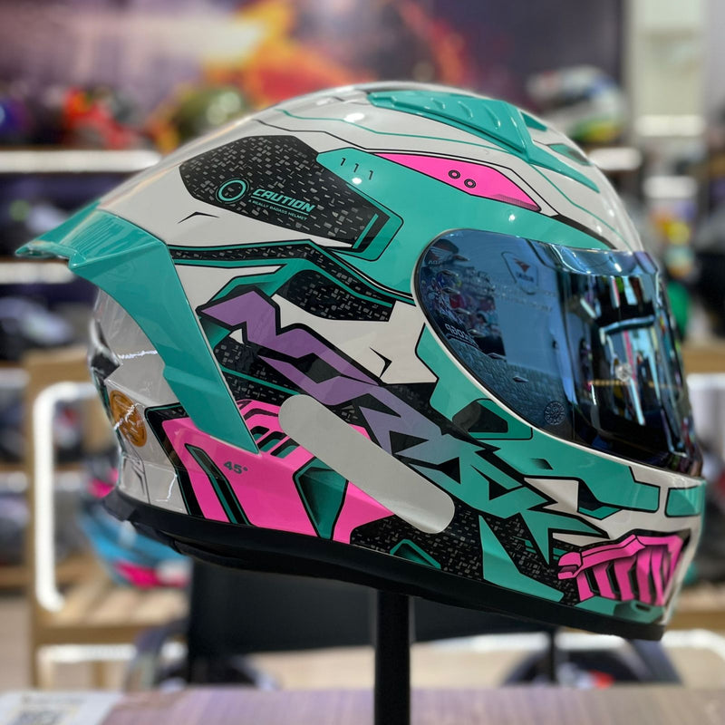 CAPACETE NORISK FLOW WHT/GREEN