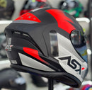 Capacete ASX Draken Striker cinza/verm.