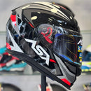 Capacete ASX EAGLE STREET PRETO BRILHO GRAFITE BRANCO