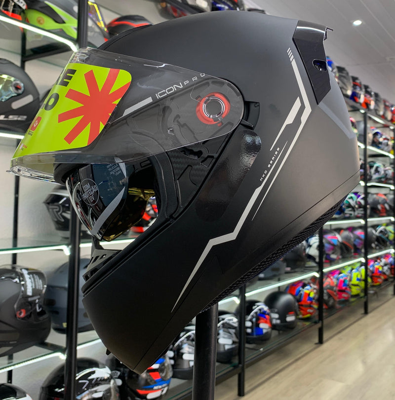 CAPACETE PEELS ICON PRO NDK PRETO FOSCO PRATA