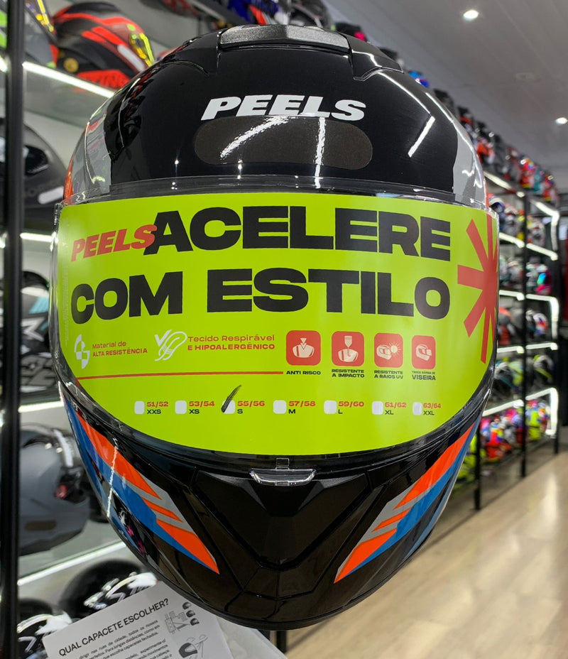 CAPACETE PEELS SPIKE II BSN PRETO AZUL
