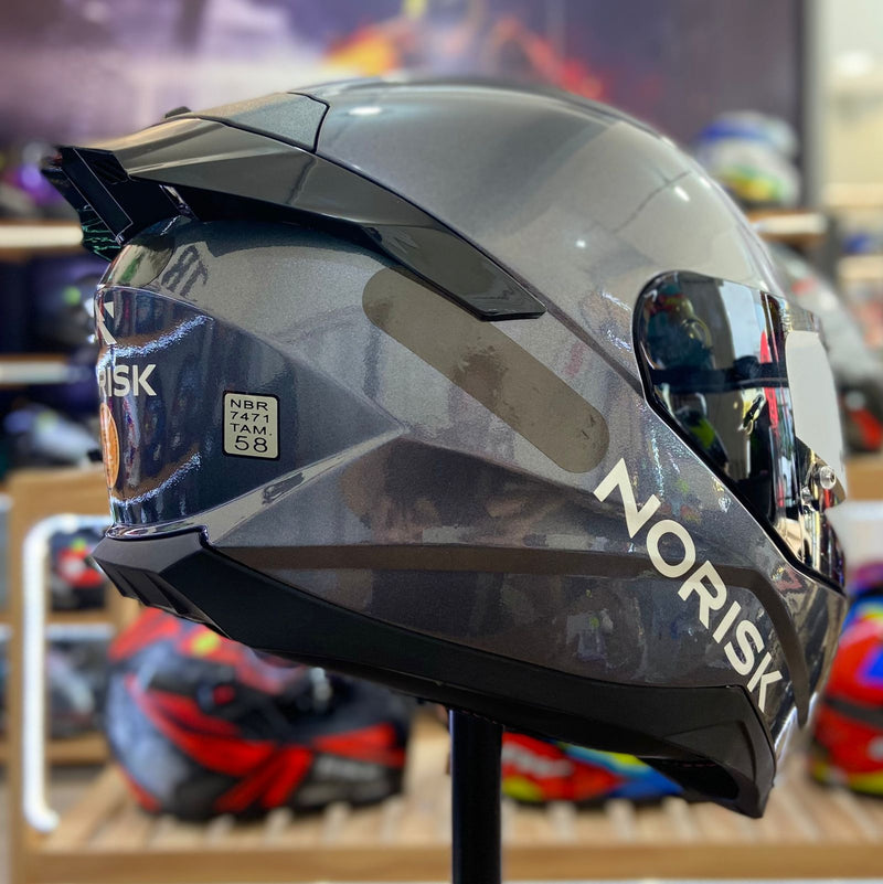 Capacete Norisk RAZOR SOLID EDITION TITANIO Viseira + Aero