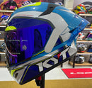 CAPACETE KYT TT COURSE GRAND PRIX WHITE AND BLUE