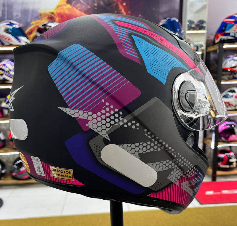 Capacete X troy com óculos interno Rosa