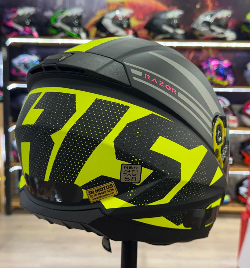 Capacete RAZOR FULL MATTE BLACK YELLOW