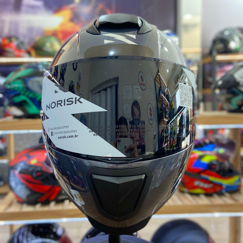 Capacete Norisk RAZOR SOLID EDITION TITANIO Viseira + Aero