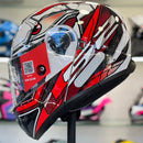 Capacete FF908 STROBE II XRON WHITE RED