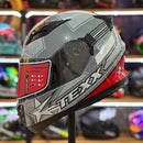 CAPACETE TEXX STRIKE SUPERSTAR CINZA VERM BRANC