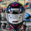 Capacete Gp Tech Sense Motion Preto Azul Rosa