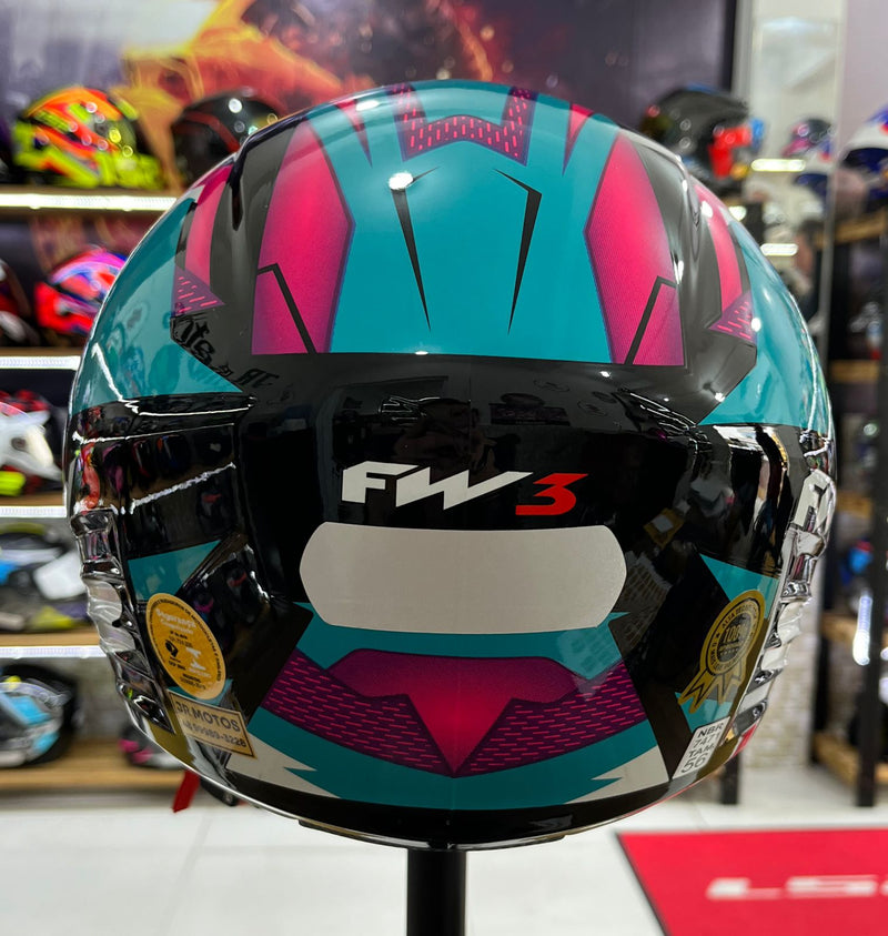 Capacete Aberto FW3 X Open Up Fox Azul Tifanny