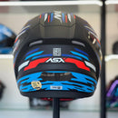 Capacete Asx City Arrow Azul Verm Peto Fosco