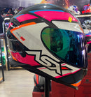 Capacete Sportivo ASX Eagle Fast Preto, Rosa e Branco