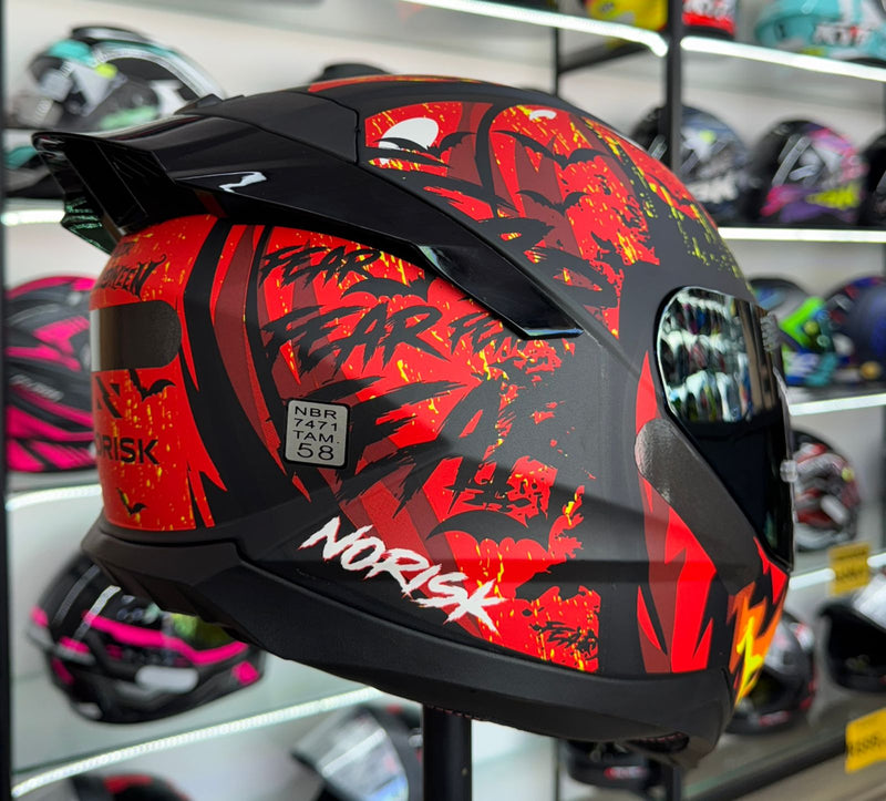 Capacete Norisk RAZOR HALLOWEEN MATTE ORANGE Viseira + Aero