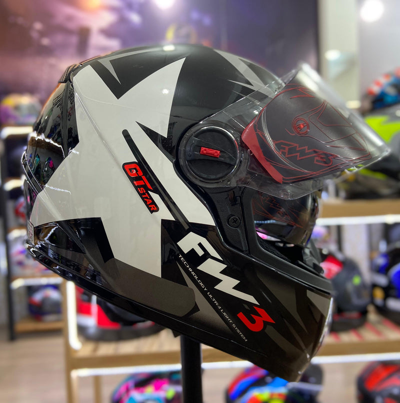 Capacete FW3 GTX STAR PRETO GRAFITE COM PRATA