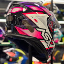 Capacete ASX EAGLE SV FAST PRETO BRIL LILAS/ROSA