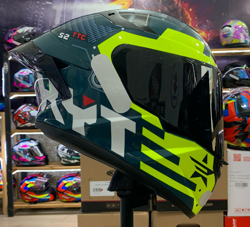 Capacete KYT TT COURSE FUSELAGE YELLOW AEROFOLIO + VISEIRA