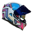 Capacete ASX EAGLE SV LINES BRANCO BRIL AZUL/ROS