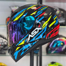 Capacete ASX City Arrow Preto Azul Amarelo
