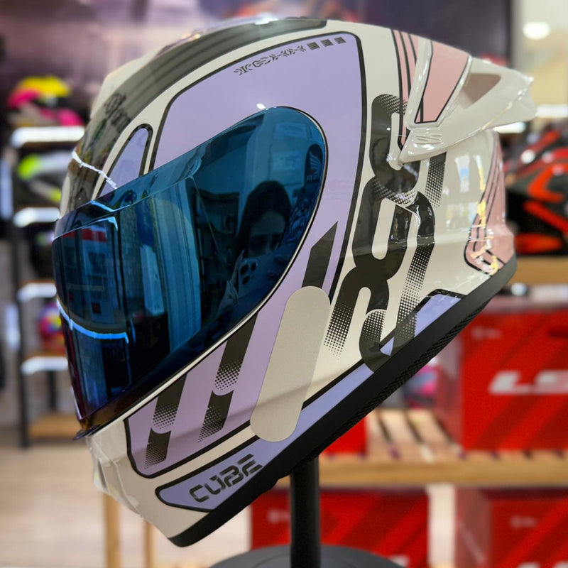 CAPACETE TEXX, SPIHE CUBE ROSA LILAS BRANCO
