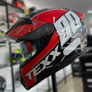 Capacete TEXX KAIMAN VECTOR VERMELHO E BRANCO