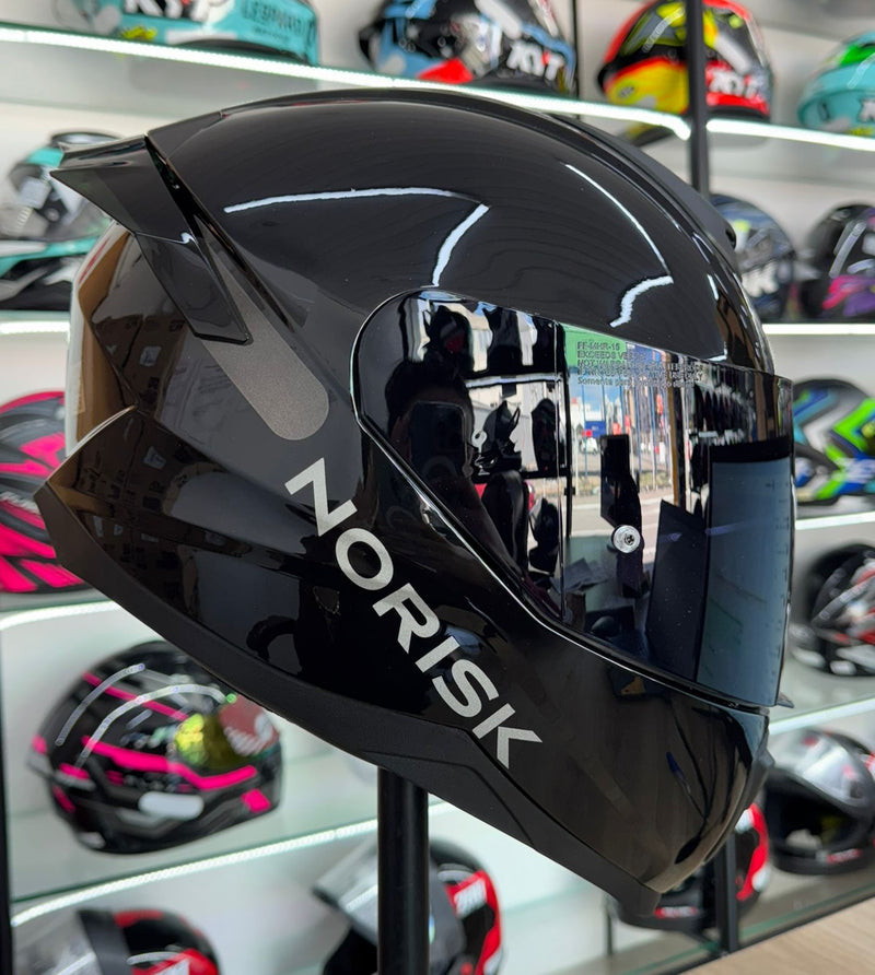Capacete Norisk RAZOR SOLID EDITION  BLACK Viseira + Aero