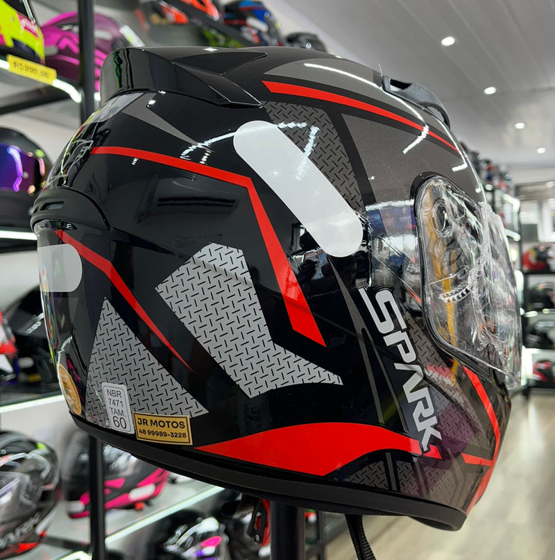 Capacete EBF Spark Spider Preto e vermelho