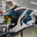 CAPACETE BIEFFE, B-TRAIL DELUX BRANCO/AZUL