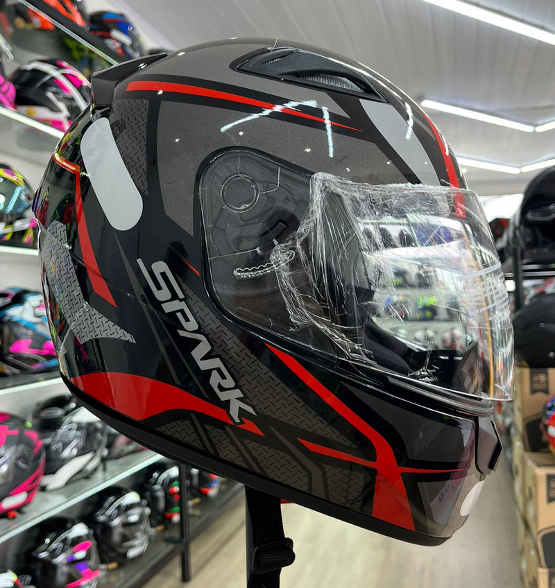 Capacete EBF Spark Spider Preto e vermelho