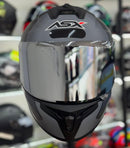 Capacete ASX Draken Striker cinza/verm.