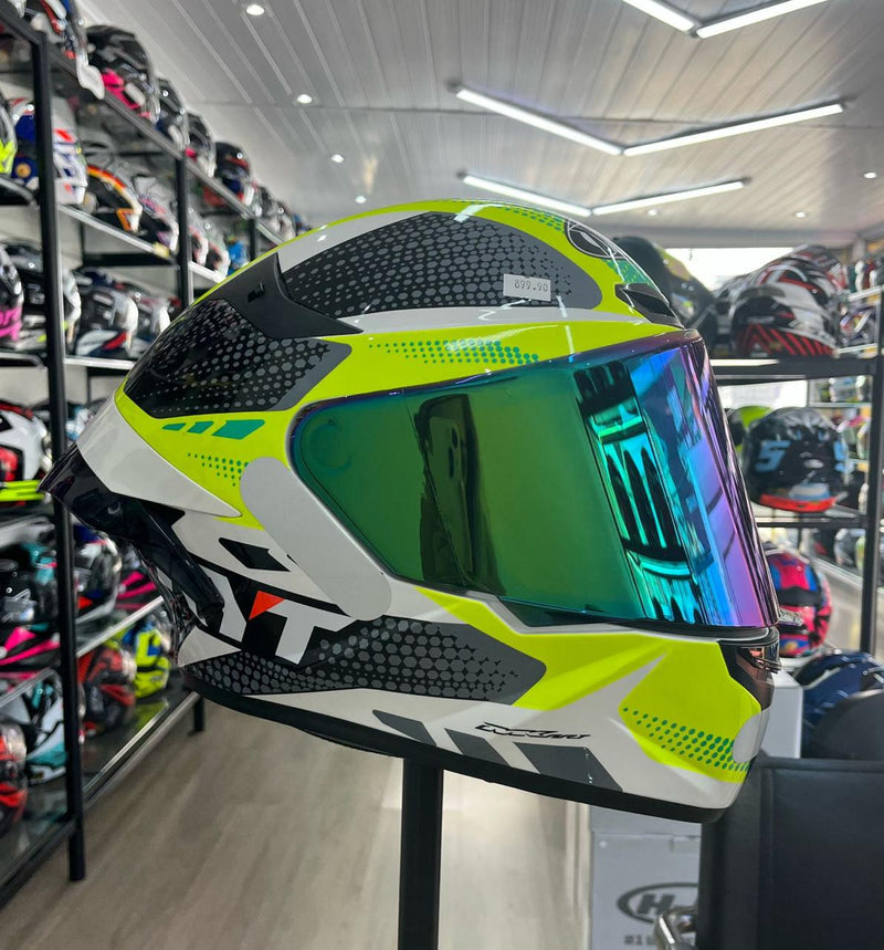 Capacete KYT  TT COURSE GEAR BLACK YELLOW aerofolio+ Viseira