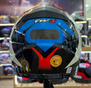 Capacete FW3 GTX STAR, PRETO  AZUL COM VERMELHO