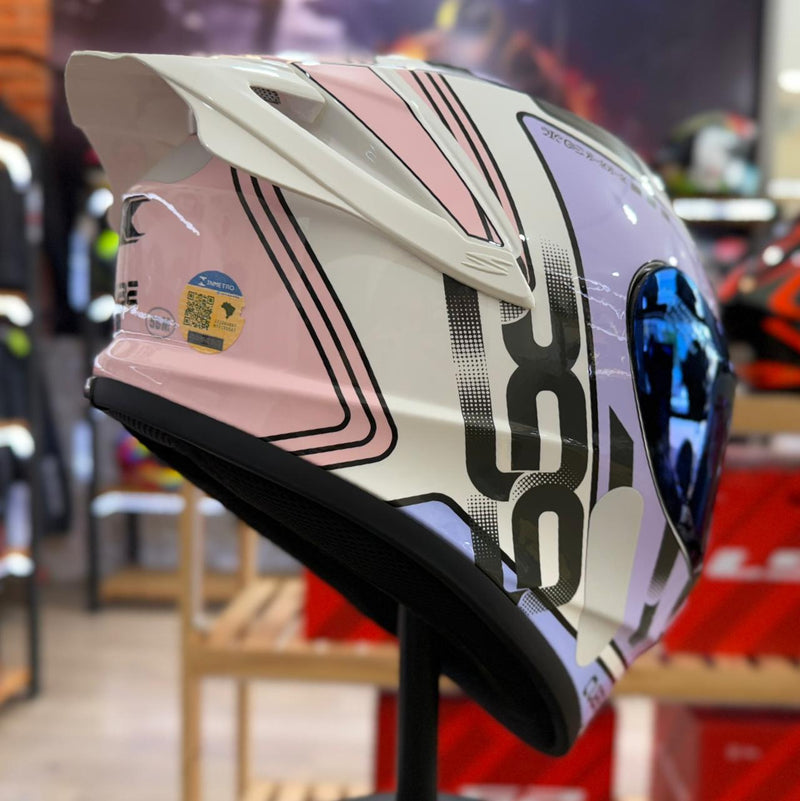 CAPACETE TEXX, SPIHE CUBE ROSA LILAS BRANCO