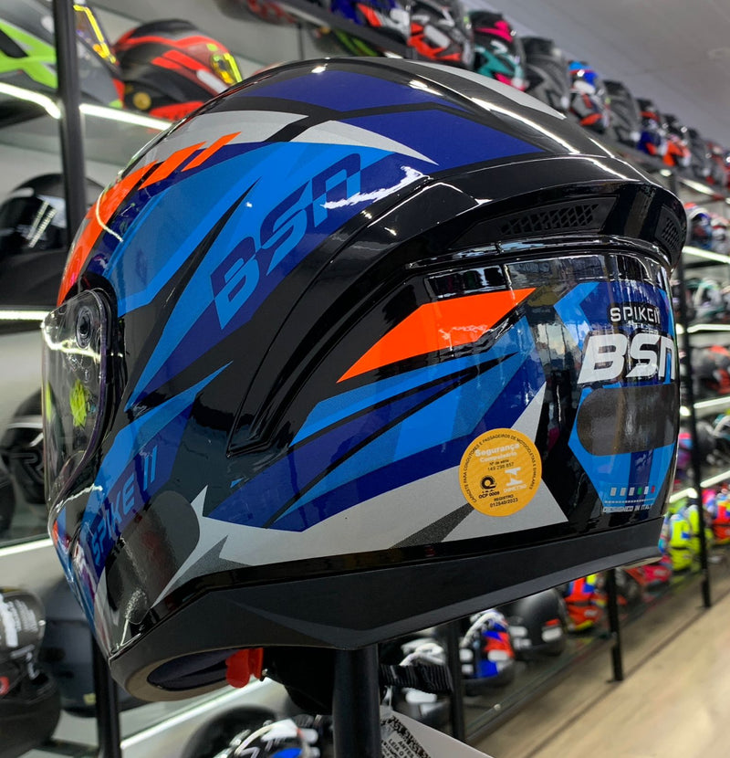 CAPACETE PEELS SPIKE II BSN PRETO AZUL