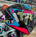 Capacete KYT TT COURSE Overtech Black, Pink + VISEIRA COLORIDA E AEROFOLIO