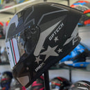Capacete GP TECH SENSE UK ARMY PRETO E CINZA  FOSCO
