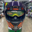 Capacete ASX EAGLE SV LINES CINZA FOSCO PRETO/LARANJ