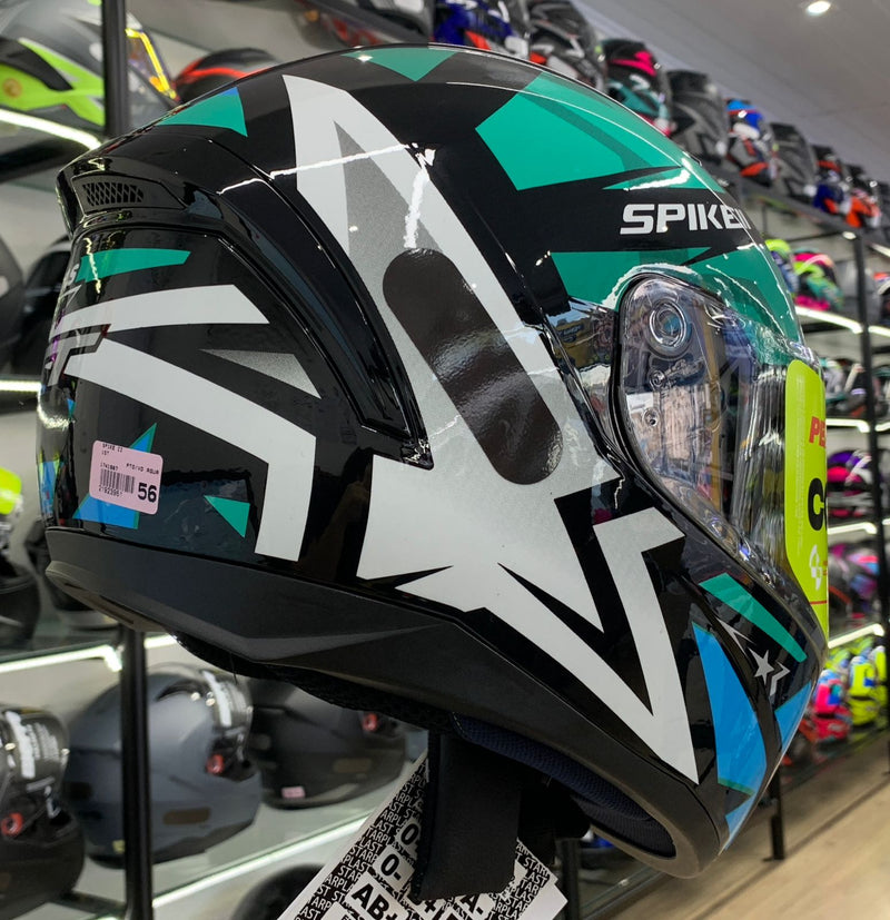 CAPACETE PEELS SPIKE II 1ST PRETO VERDE AGUA