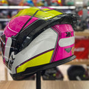 Capacete TEXX RAPTOR HORNET VERDE ROSA BRANCO