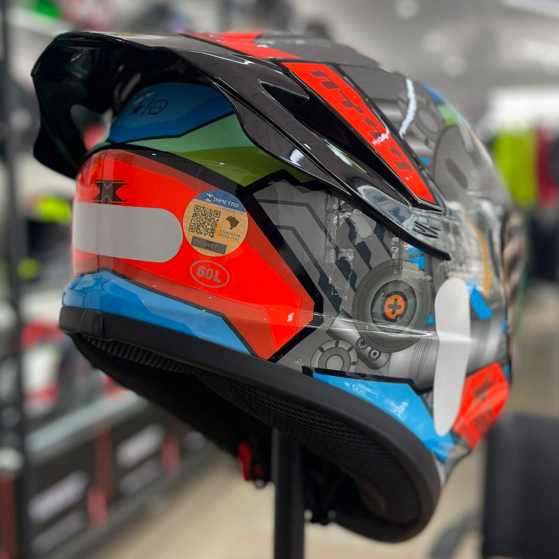 CAPACETE TEXX, SPIHE GEAR VERM AZUL