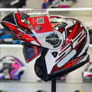 Capacete FF908 STROBE II XRON WHITE RED