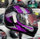 CAPACETE FLY  F-9 MATCH PRETO ROXO