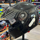 Capacete X troy com óculos interno Preto Brilho