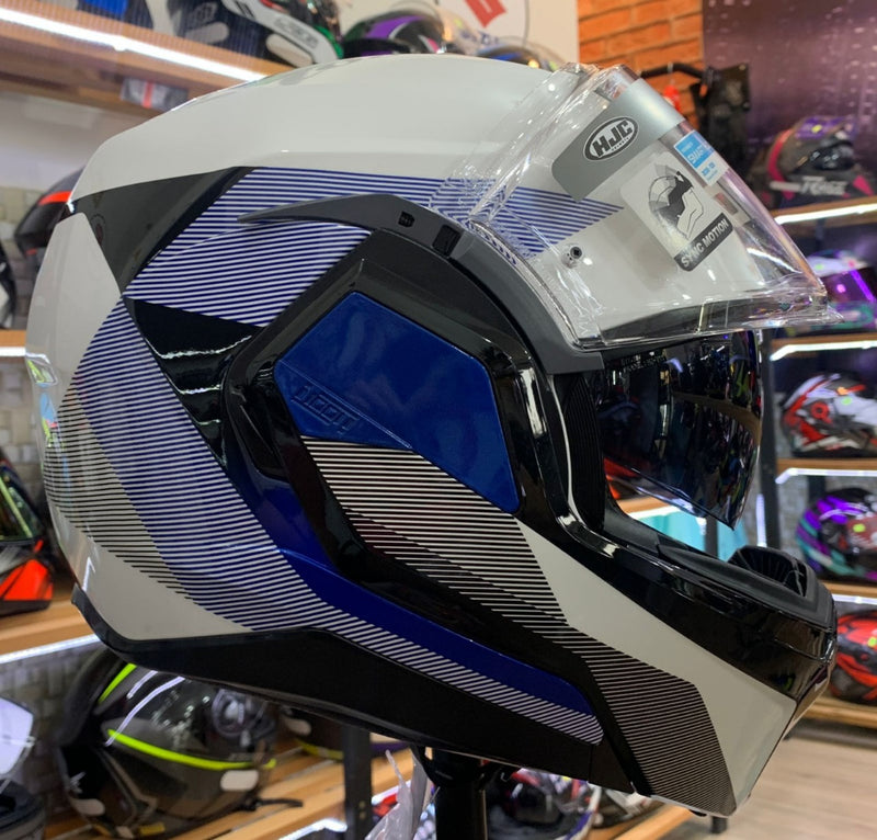 Capacete HJC I100 180 BESTON BRANCO AZUL