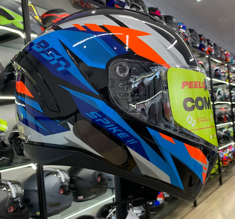 CAPACETE PEELS SPIKE II BSN PRETO AZUL
