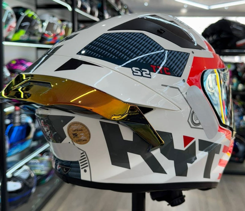 Capacete KYT TT COURSE FUSELAGE RED + VISEIRA E AERO